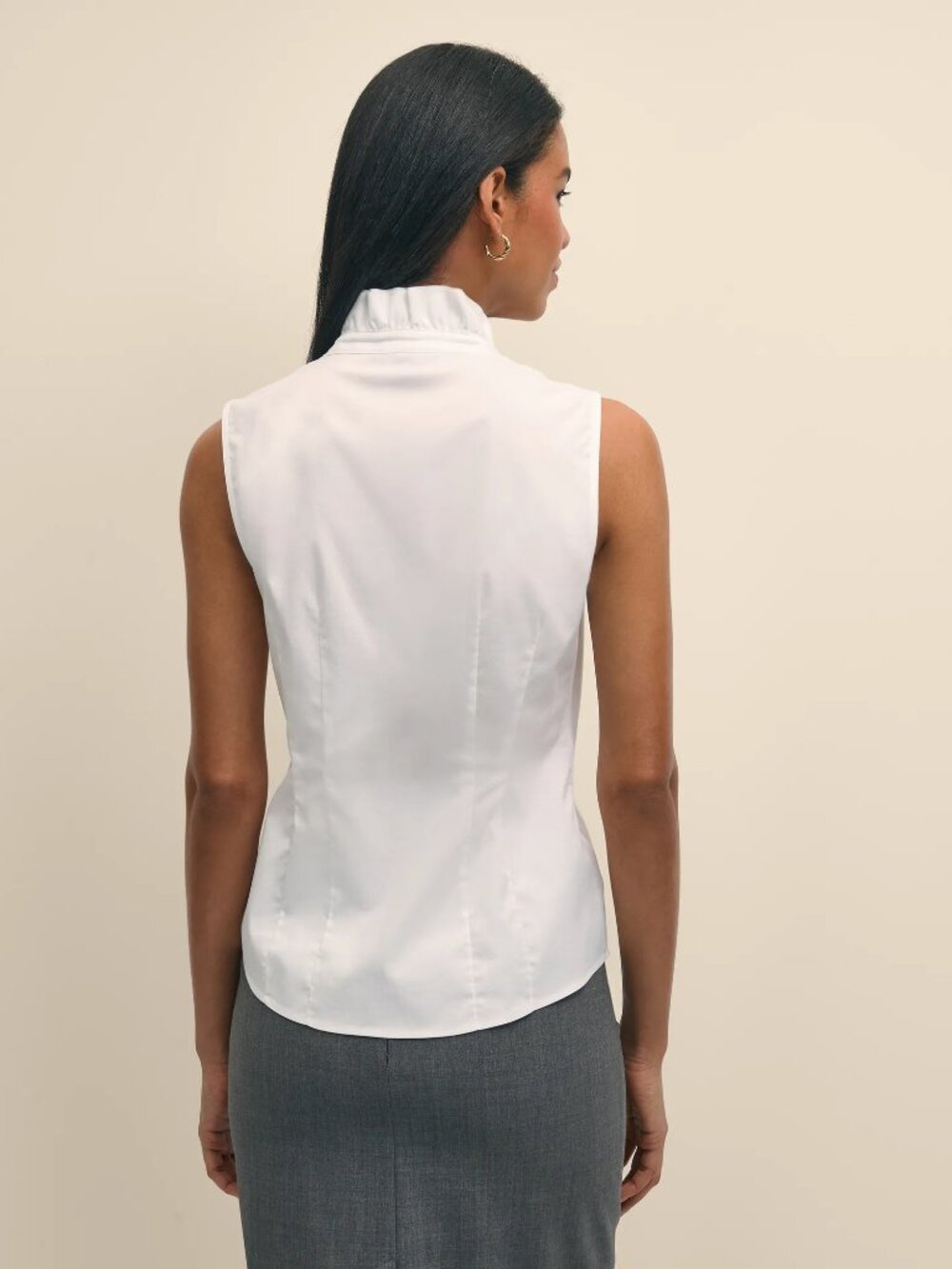 Fitted Non-Iron Stretch Supima® Cotton Ruffle Shirt size 2 NWT - Picture 4 of 4